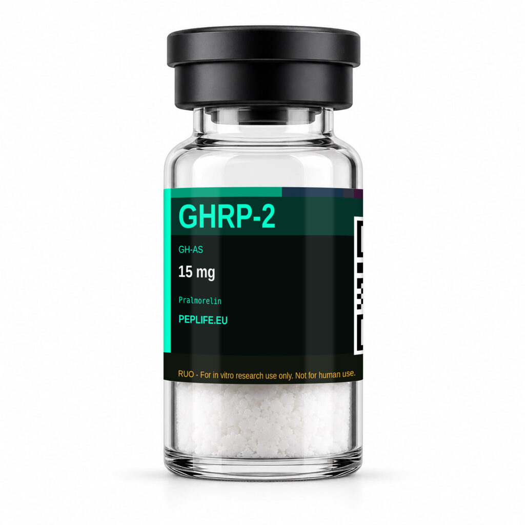 Comprar GHRP-6 en Peplife. HPLC 99.0%. Analizado por un laboratorio externo. Envío UE. CoA incluido. Desde 24,95 €. Buy GHRP-6 at Peplife. HPLC 99.0%. el laboratorio independiente tested. EU shipping. CoA included. From €24.95.